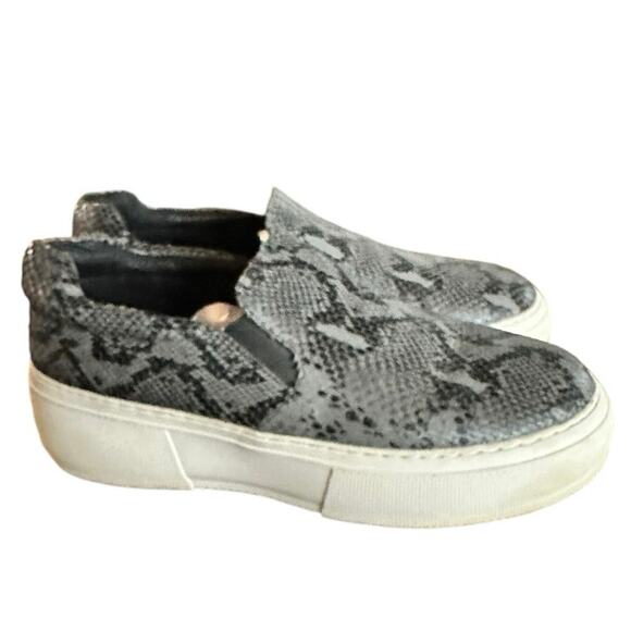 J Slides SlipOn Platform Sneaker Snake-Embossed Cleo Leather Black Size 9.5 - Picture 12 of 15